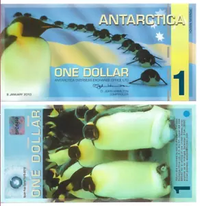 Antarctica 2010 Year 1 Dollars BrandNew Polymer Commercial souvenir Notes - Picture 1 of 1