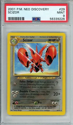 PSA 9 SCIZOR 2001 POKÉMON NEO DISCOVERY #10 NM-MT - Image 1 of 2