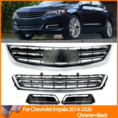 For 2014-2020 Chevrolet Impala Front Upper+Lower Grille With Fog Light Cover Set Foto 1 de 4