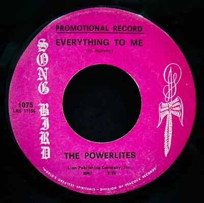 THE POWERLITES~Everything To Me+Journey ✦ Black Gospel Promo 45~SONG BIRD #1075 Foto 1 de 2