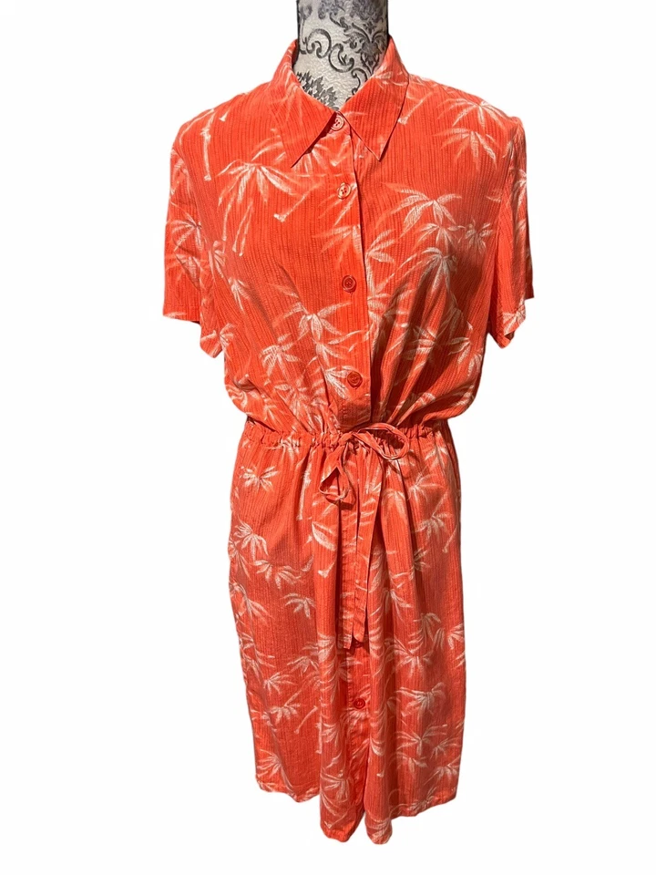 Diane von Furstenberg Women’s M Silk Assets Tropical Hawaiian Midi Shirt Dress - Image 1 of 4