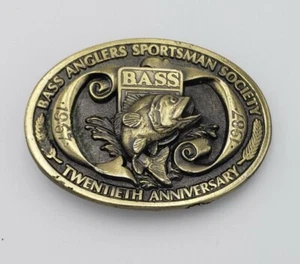 1987 Bassangler Sportsman Society 20th Anniversary Messing Gürtelschnalle Hergestellt in den USA - Bild 1 von 3