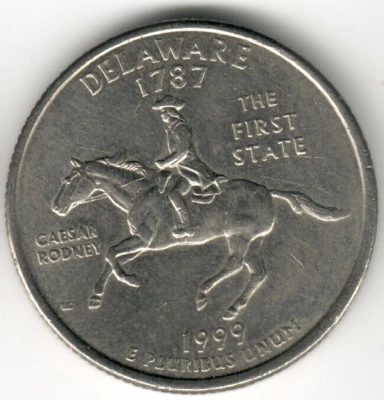 USA - 1999P - Washington ¼ Dollar - Delaware - Spitting Horse - #10359 - Image 1 of 2