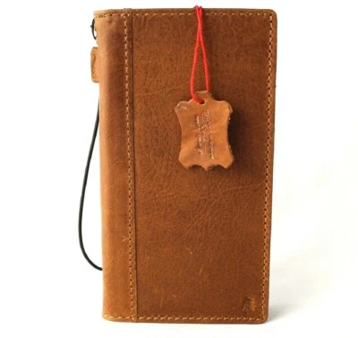 Genuine Leather Case for Samsung Galaxy S20 Ultra Wallet Book Luxury Cover Tan - Image 1 of 4
