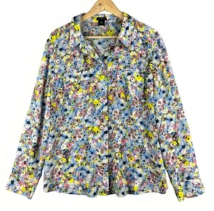 Blusa para mujer Ann Taylor talla 16 floral cottagecore jardín botón - Imagen 1 de 9