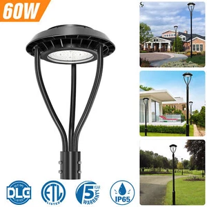 LED Post Top Light Fixture 60W 8400LM for Courtyard Garden Barn Street lighting - Picture 1 of 11