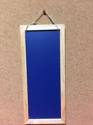 12” X 5.25” Blue Hanging Chalkboard wood Frame Artminds New - Image 1 of 4