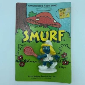 Smurfs 20135 Tennis Smurfette Vtg Figure Sealed - PVC Smurf Figurine Schleich - Picture 1 of 6