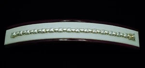 STERLING SILVER ADORABLE HEART AND SQUARE LINKED BRACELET 7.75" #F087 - Picture 1 of 4