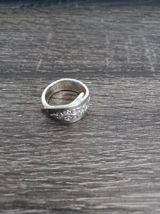 Silver vintage Oneida Ltd wrap custom finger made Spoon Ring - Picture 1 of 6