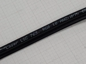 Laser RG6 w/MSGR 3GHz Solid Copper Coaxial Satellite Video RG-6 Black /100ft - Picture 1 of 10