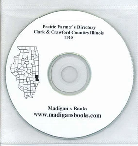 CD de Clark Crawford Co Illinois IL 1920 Prairie Farmer - Imagen 1 de 2