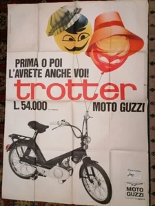 MOTO GUZZI TROTTER 54MILA POSTER ORIGINALE H140x100 NO REPLICATO NO FOTOCOPIA - Picture 1 of 9