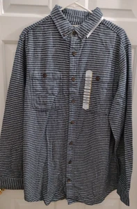 Duluth Men's Shirt Slim Fit Size Large Flannel  Tall Stripes Cotton Free Swingin - Picture 1 of 11