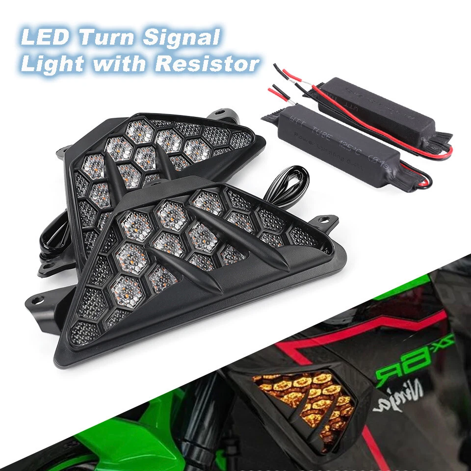 LED Turn Signal Light Blinker with Resistor For Kawasaki Ninja ZX-6R 300 400 650 — 第 1/4 张图片