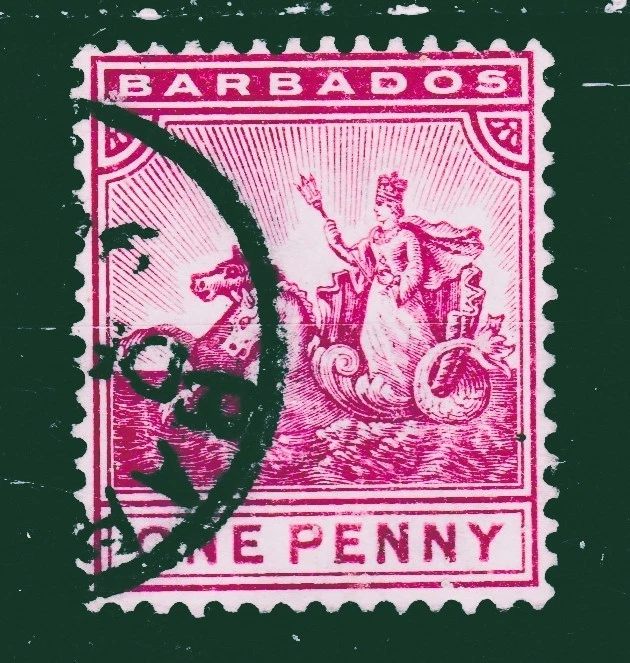 BARBADOS Sc # 72 1892 SELLO DE UN CENTAVO DE THA COLONNY - ¡ENVÍO DESDE CANADÁ!! Foto 1 de 1