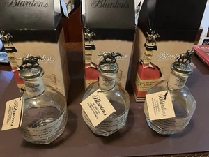 (3) Blanton's Kentucky Bourbon Empty Bottles with Topper Horse Letters B T 2nd N - Picture 1 of 7