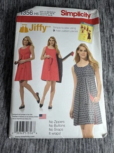 Simplicity 1356 Jiffy Dress Pattern Womens 6-14 Easy Sew Wrap Sleeveless USA - Picture 1 of 5