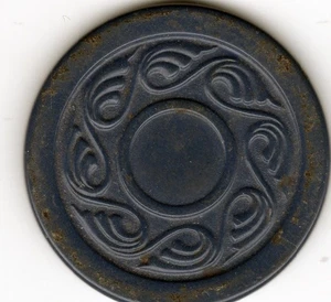 Antique Poker Chip: Embossed Newport Embossed Blue - Picture 1 of 2