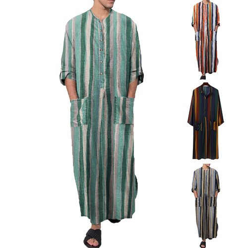 VETEMENTS Pratico Accappatoio Uomo Abito Lungo Arabo Traspirante Abbigliamento Jubba Manica Lunga