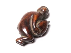 Japan Antique Netsuke monkey peach inro ojime sagemono rare Meiji era 1868-1912 - Picture 1 of 8
