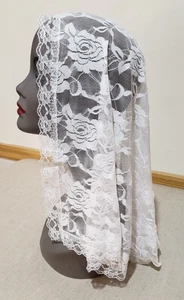 LOT OF 4 WHITE VEILS CHAPEL MANTILLAS IN PACKAGING SEE DESCRIPTION FOR DETAIL 2 - Picture 1 of 8