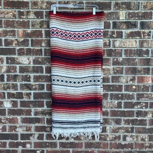 Vintage Artesanias Mickey Mexikanische Webdecke Geometrisch Azteken Ethno Western  - Bild 1 von 6