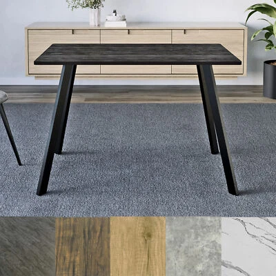 4-6 Person Large Wood Dining Table Metal Legs Kitchen Breakfast Dinner 75x110cm - Image 1 of 2