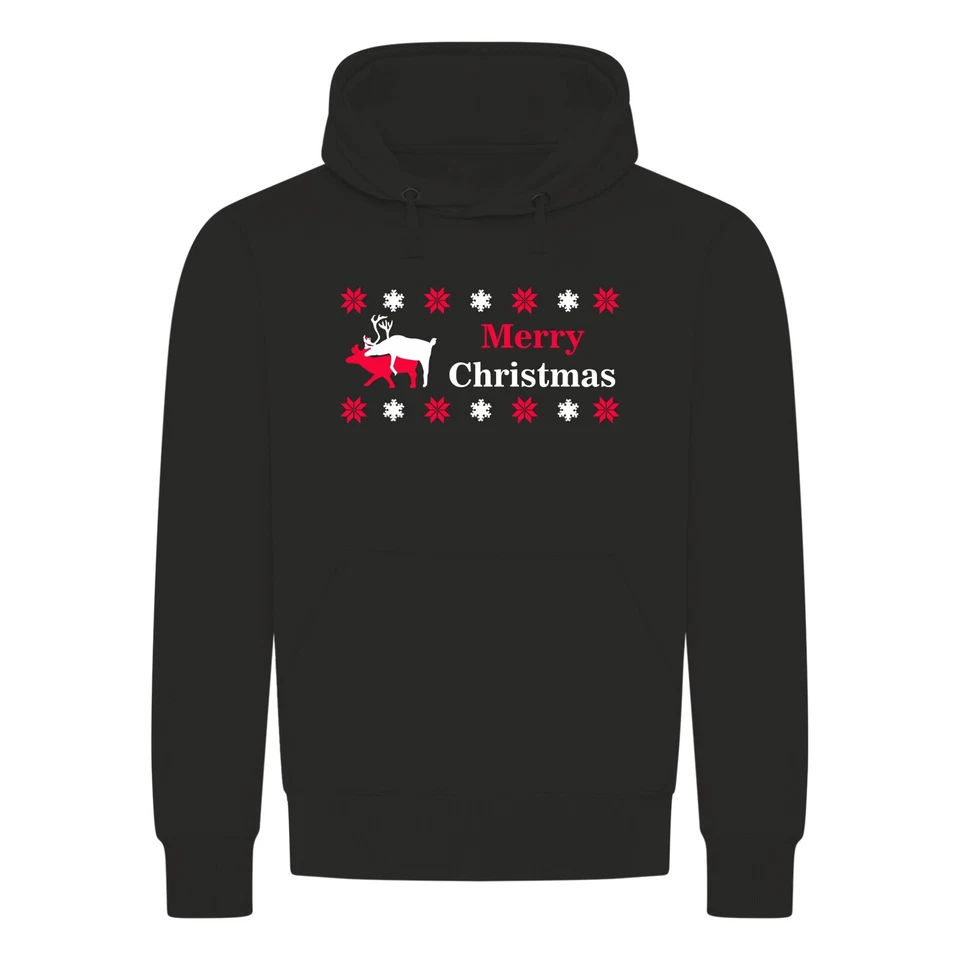Merry Christmas Reindeer Kapuzenpullover - Rentier Sex Rudolph Weihnachten - Bild 1 von 1