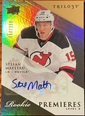 2013-14 Upper Deck Trilogy Autograph Stefan Matteau #162 #’d 044/399 - Image 1 of 2