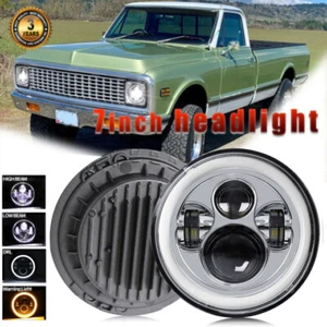 7inch LED Headlight Round HI/LO Sealed Beam for Chevy K10 Pickup Truck El Camino - Foto 1 di 13