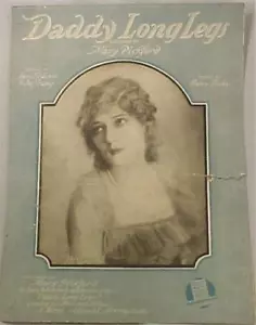 Mary Pickford Daddy Long Legs Sheet Music 1919 Antique Great Cover To Frame - Picture 1 of 6