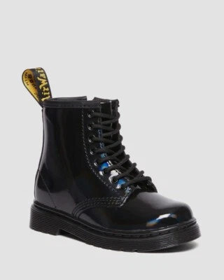 BOTAS CON CORDONES DE CHAROL ARCO IRIS Dr. Marten’s TODDLER 1460 - Talla 2 - Negras Foto 1 de 4