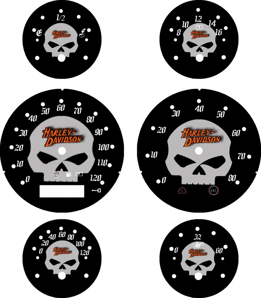 Harley Davidson ST Glide, FLTRX Road Glide placa frontal personalizada 2005-2013 HD Skull 3 Foto 1 de 1