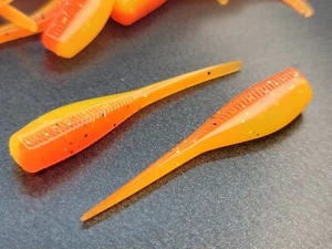 (24) 2" SLAB HUNTER "Fire Craw" GRUBS BAIT JIGS CRAPPIE PANFISH BABY SHAD - Picture 1 of 2