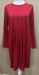 J. Jill Wearever Collection Women's Red Knit Dress SP Holiday Capsule Pleats - Picture 1 of 10