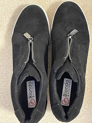 Blondo Womens Size 9 M Black Suede Zip Wedge Waterproof Ankle Boots Booties - Image 1 of 3