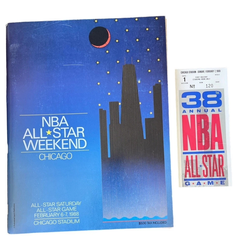38th Annual NBA All Star Game Ticket Stub from February 7, 1988 Jordan MVP - Image 1 of 4