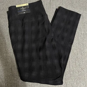 Worthington Petite Damen Modern Fit Leggings Hose schwarz grau kariert Größe 12P - Bild 1 von 5