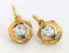 Vtg Beautiful 10K Yellow Gold Nice Cz Stud Dangle Stones Earrings 13 Grams 