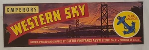 LABEL Western Sky Grapes Exeter California - Picture 1 of 1