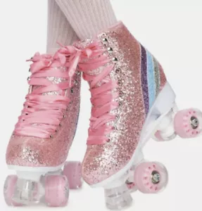 Dolls Kill Disco Derby Glitter Rainbow Roller Skates Sz 9 SOLD OUT - PRIDE - Picture 1 of 12