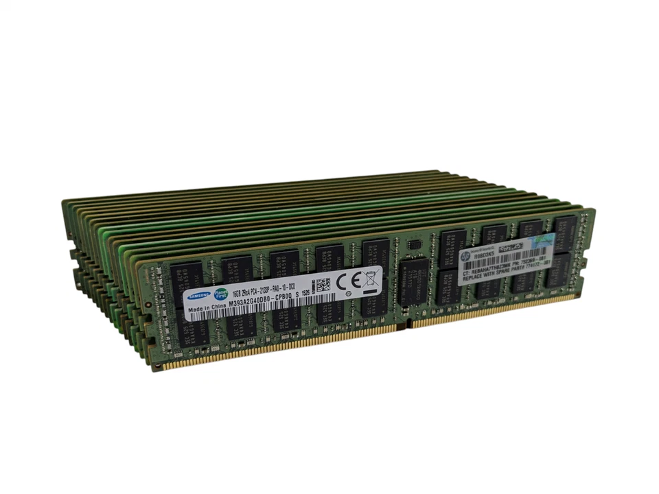 HP Server RAM (16x16GB) 256GB PC4-17000 DDR4 2133MHz 752369-081 Samsung/Hynix - Image 1 of 1
