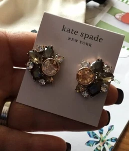 Kate Spade reflecting pool cluster studs Earrings Peach Multi NEW on Card Pouch - Picture 1 of 12