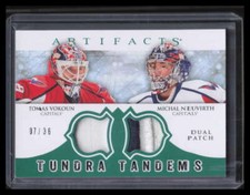 2012-13 Artifacts Tundra Tandems Emerald TTVN Neuvirth Vokoun Dual Patch 7/36