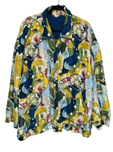 FUDA International Vintage 1980's Silk Full Zip Celestial Sun Moon Stars Bomber - Bild 1 von 5