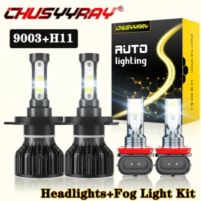 For Toyota Hiace 2006-2015 4x 6000K LED Headlight Hi/Lo Beam+Fog Light Bulbs Kit - Image 1 of 4