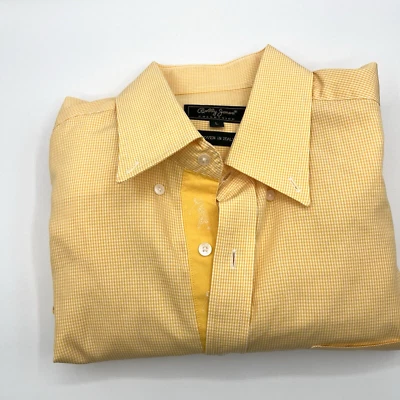 Bobby Jones Mens L Yellow Long Sleeved Dress Shirt Golf Embroidered - Image 1 of 4