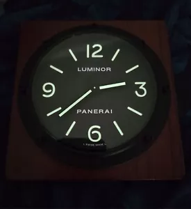 Panerai Desk Clock; Classic, Statement Clock with Nice Wood and Cool Lumination! - Picture 1 of 11