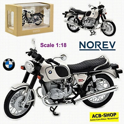 BMW R90/6 Motorrad Bike 1973-76 weiss white 1:18 Norev 182036 - Bild 1 von 4